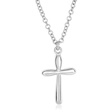 Load image into Gallery viewer, Sterling Silver Polished Rounded Cross Necklace

