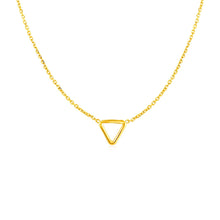 Load image into Gallery viewer, 14k Yellow Gold Necklace with Petite Open Triangle Pendant
