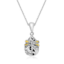 Load image into Gallery viewer, 18k Yellow Gold &amp; Sterling Silver Dragonfly Motif Baroque Pendant
