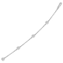 Load image into Gallery viewer, 14k White Gold Bracelet with Crystal Studded Ball Stations
