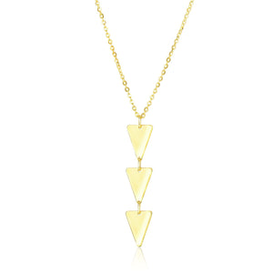 14k Yellow Gold Pendant with 3-Layer Triangle Design