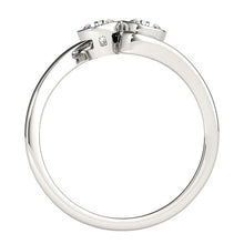 Load image into Gallery viewer, 14k White Gold Bezel Set Curved Band Two Stone Diamond Ring (1/2 cttw)
