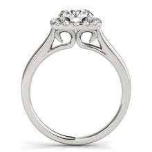 Load image into Gallery viewer, 14k White Gold Square Shape Border Diamond Engagement Ring (1 1/3 cttw)
