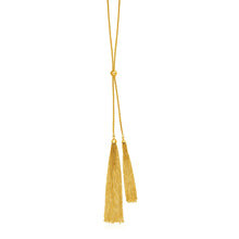 Load image into Gallery viewer, 14k Yellow Gold 28 inch Lariat Style Tassel Necklace
