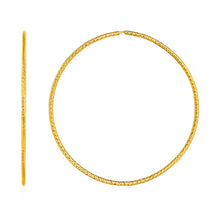 Load image into Gallery viewer, Large Textured Endless Hoop Earrings in 14k Yellow Gold

