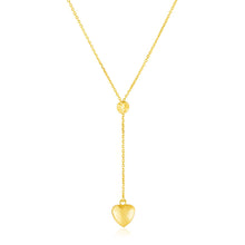 Load image into Gallery viewer, 14k Yellow Gold Lariat Style Necklace with Heart
