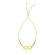 Load image into Gallery viewer, 14k Yellow Gold Infinity Motif Adjustable Lariat Bracelet
