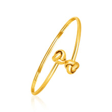 Load image into Gallery viewer, Bypass Bangle with Love Knots in 14k Yellow Gold
