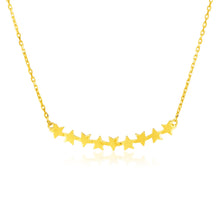 Load image into Gallery viewer, 14k Yellow Gold 18 inch Necklace with Curve of Stars
