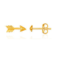 Load image into Gallery viewer, 14k Yellow Gold Single Post Earring with Textured Arrow
