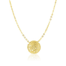 Load image into Gallery viewer, 14k Yellow Gold Mesh Style Puffed Round Necklace
