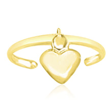 Load image into Gallery viewer, 14k Yellow Gold Cuff Puffed Heart Toe Ring

