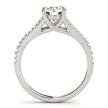 Load image into Gallery viewer, 14k White Gold Split Shank Round Pronged Diamond Engagement Ring (1 1/8 cttw)

