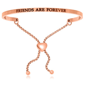 Pink Stainless Steel Friends Are Forever Adjustable Bracelet