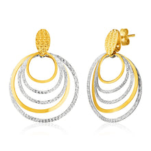 Load image into Gallery viewer, 14k Two Tone Gold Post Earrings with Graduated Circles
