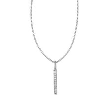 Load image into Gallery viewer, 14k White Gold Bar Pendant with Diamonds
