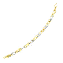 Load image into Gallery viewer, 14k Two-Tone Gold Long and Short Style Oval Link Bracelet
