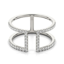 Load image into Gallery viewer, 14k White Gold Modern Dual Band Style Diamond Ring (1/2 cttw)
