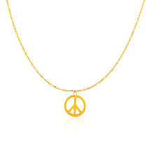 Load image into Gallery viewer, 14k Yellow Gold with Peace Symbol Pendant
