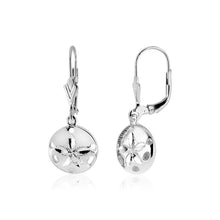 Load image into Gallery viewer, Sterling Silver Polished Sand Dollar Dangle Earrings
