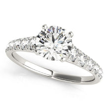Load image into Gallery viewer, 14k White Gold Prong Set Graduated Diamond Engagement Ring (1 7/8 cttw)
