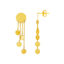Load image into Gallery viewer, 14k Yellow Gold Post Earrings with Polished Round Dangles
