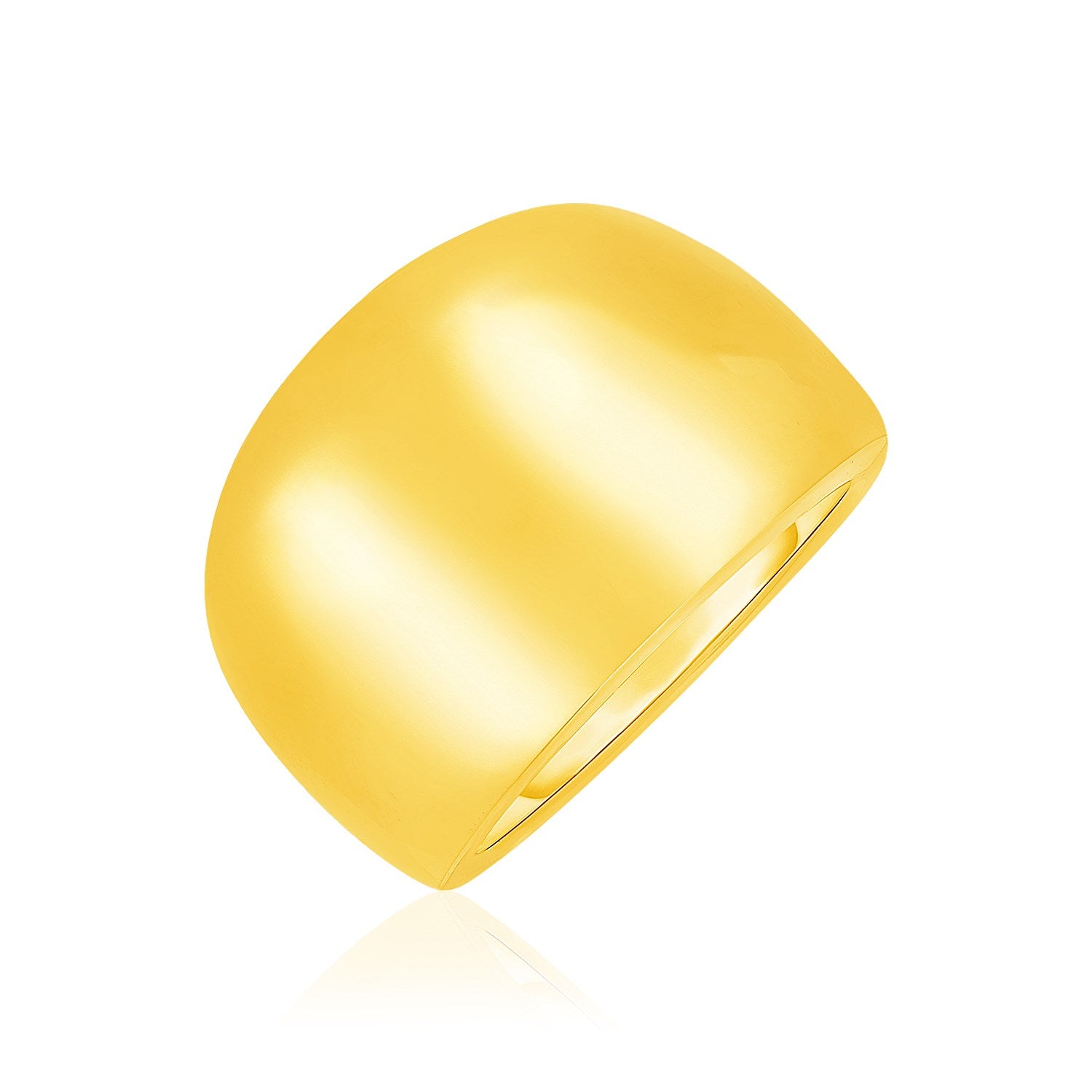 14k Yellow Gold Large Polished Dome Ring