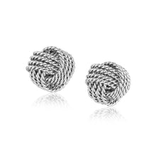 Load image into Gallery viewer, Sterling Silver Textured Love Knot Stud Style Earrings
