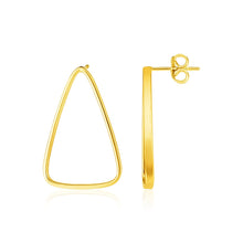 Load image into Gallery viewer, 14k Yellow Gold Polished Open Triangle Post Earrings
