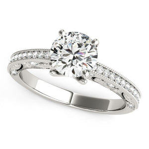 14k White Gold Antique Pronged Round Diamond Engagement Ring (1 1/8 cttw)