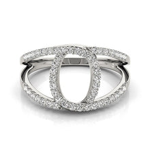 Load image into Gallery viewer, 14k White Gold Diamond Loop Style Dual Band Ring (1/2 cttw)
