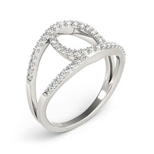 Load image into Gallery viewer, 14k White Gold Diamond Loop Style Dual Band Ring (1/2 cttw)
