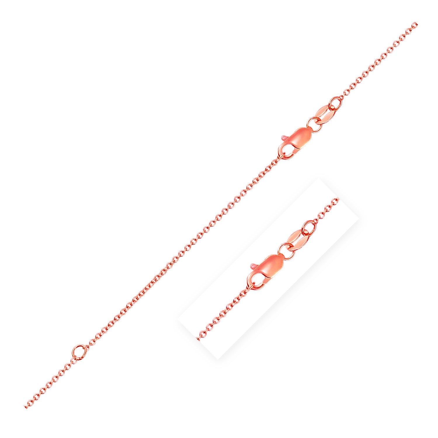 Extendable Cable Chain in 14k Rose Gold (1.0mm)