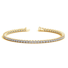 Load image into Gallery viewer, 14k Yellow Gold Round Diamond Tennis Bracelet (4 cttw)
