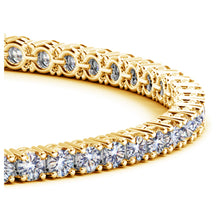Load image into Gallery viewer, 14k Yellow Gold Round Diamond Tennis Bracelet (6 cttw)
