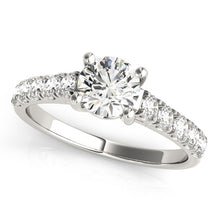 Load image into Gallery viewer, 14k White Gold Round Trellis Setting Diamond Engagement Ring (1 cttw)
