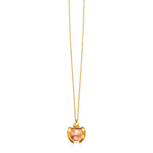 14k Yellow Gold Necklace with Ladybug Pendant