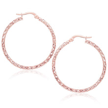 Load image into Gallery viewer, Large Textured Hoop Earrings in 10k Rose Gold

