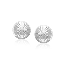 Load image into Gallery viewer, 14k White Gold Textured Flat Style Stud Earrings
