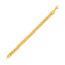 Load image into Gallery viewer, 14k Yellow Gold Curb Chain Textured Link Bracelet
