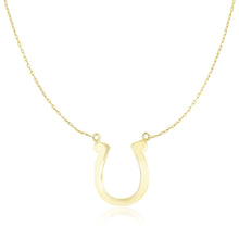 Load image into Gallery viewer, 14k Yellow Gold Chain Necklace with Polished Horseshoe Charm
