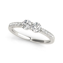 Load image into Gallery viewer, 14k White Gold Two Stone Round Diamond Ring (5/8 cttw)
