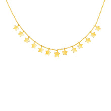 Load image into Gallery viewer, 14k Yellow Gold Necklace with Petite Polished Stars
