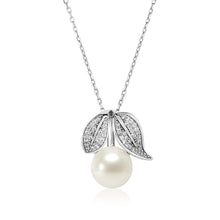 Load image into Gallery viewer, Sterling Silver Pendant with Leaves and Freshwater Pearl
