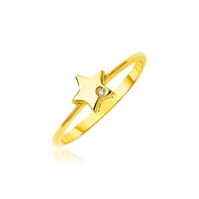 Load image into Gallery viewer, 14k Yellow Gold Polished Star Ring with Diamond
