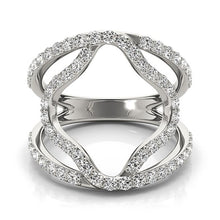 Load image into Gallery viewer, 14k White Gold Diamond Flower Style Dual Band Ring (5/8 cttw)
