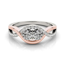 Load image into Gallery viewer, 14k White And Rose Gold Infinity Style Two Stone Diamond Ring (5/8 cttw)

