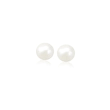 Load image into Gallery viewer, 14k Yellow Gold Freshwater Cultured White Pearl Stud Earrings (4.0 mm)
