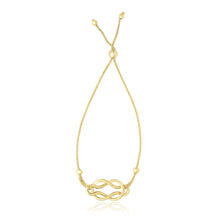 Load image into Gallery viewer, 14k Yellow Gold Reef Knot Style Adjustable Lariat Bracelet
