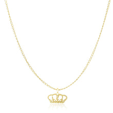 Load image into Gallery viewer, 14k Yellow Gold Textured Crown Design Pendant
